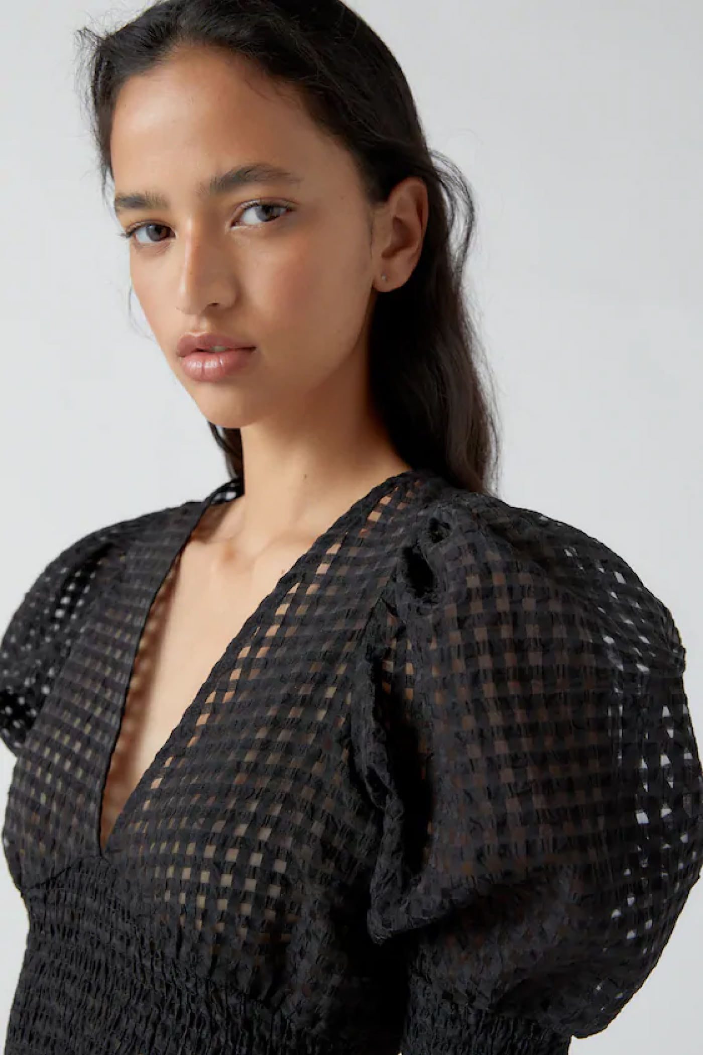 Black check texture shirt